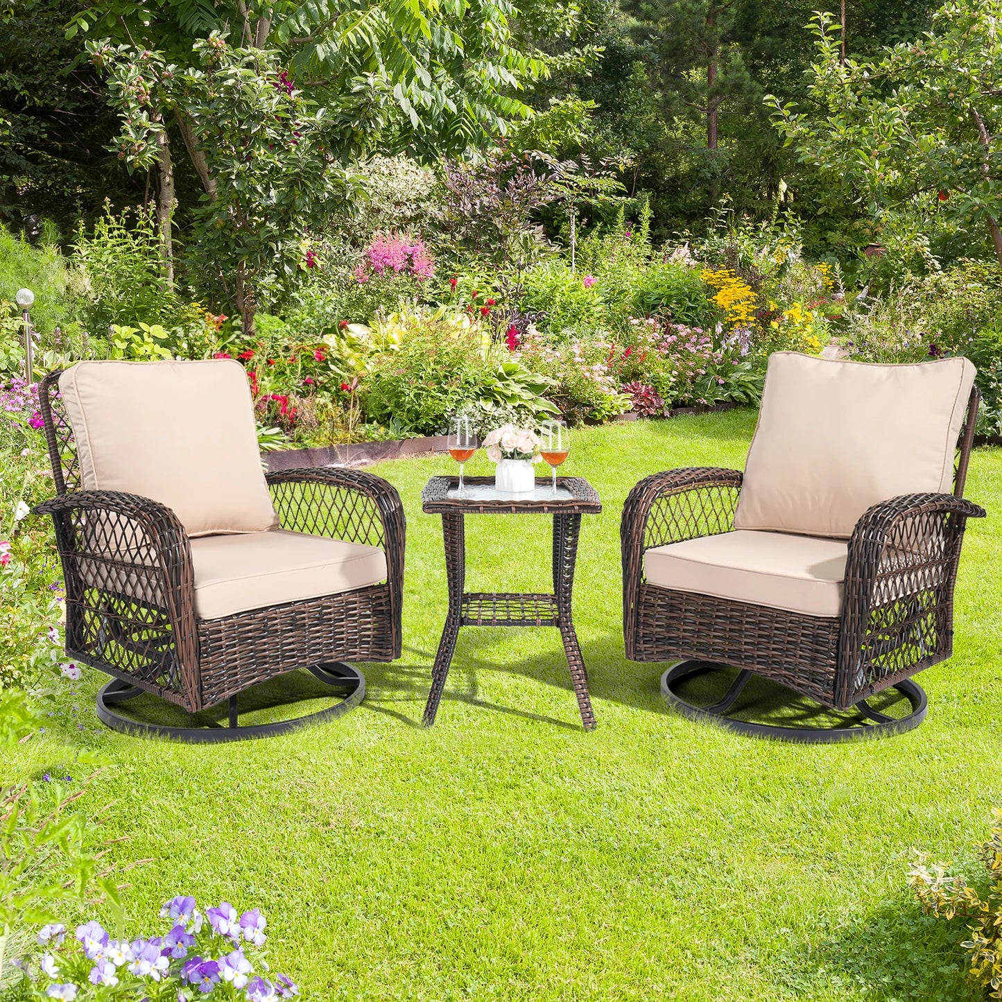 3 Pieces Outdoor Patio Furniture Set.