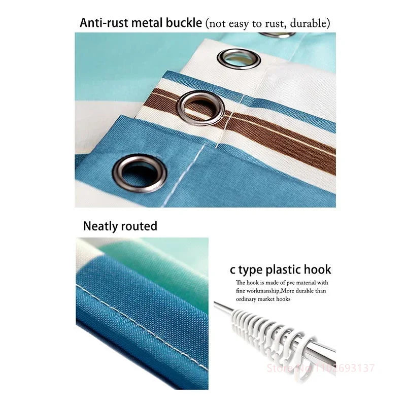 Abstract Shower Head Bath Curtain