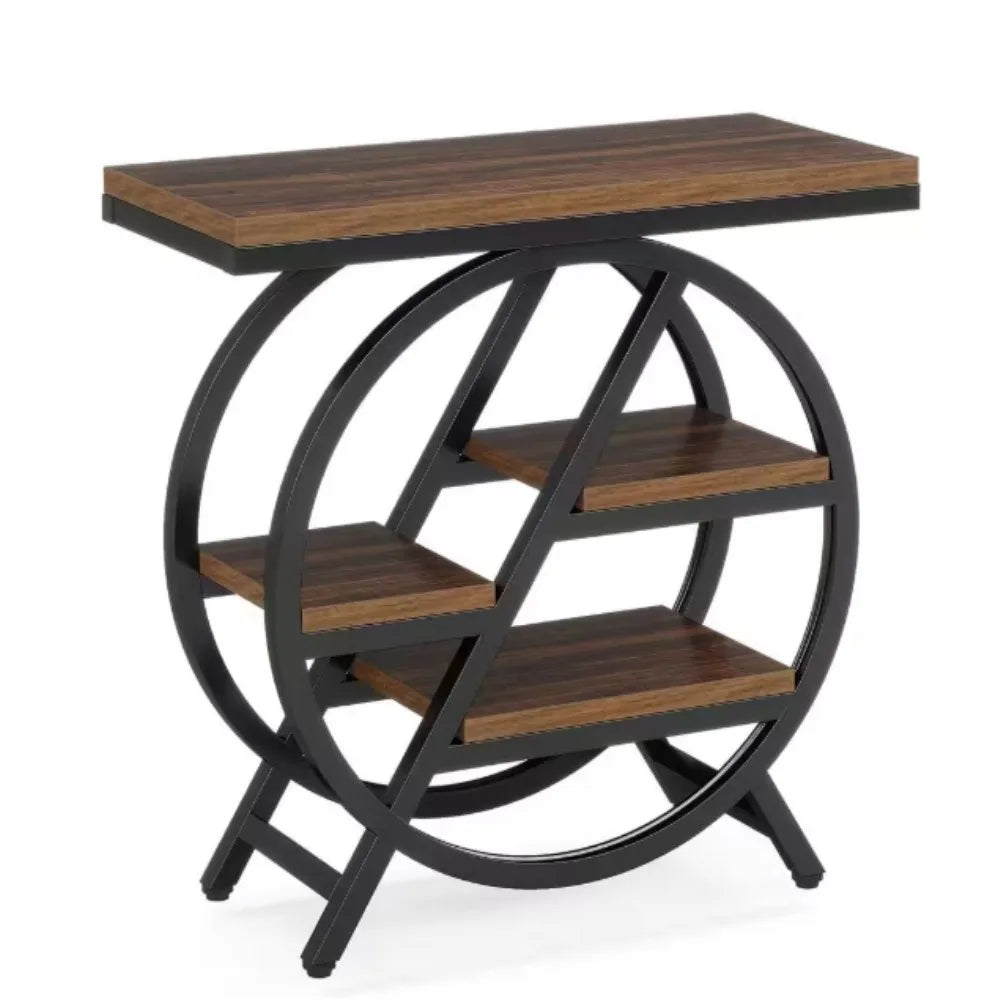 Rectangle MDF End Table with Storage, 3-Tier