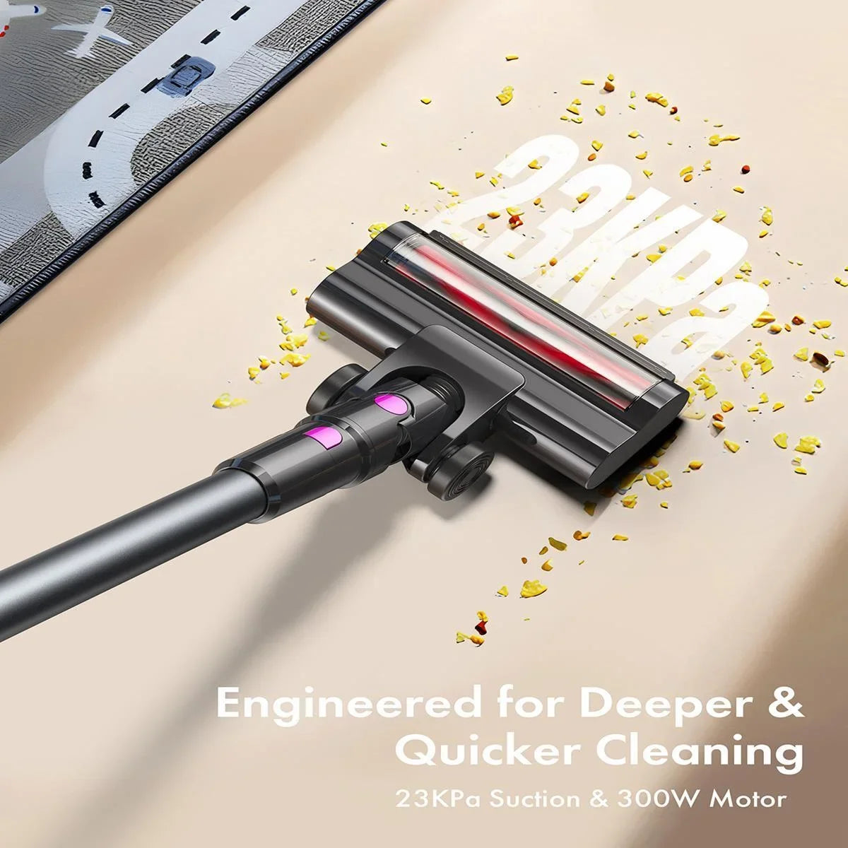 Cordless Vacuum Cleaner,23KPa 48mins Powerful Suction Vacuum