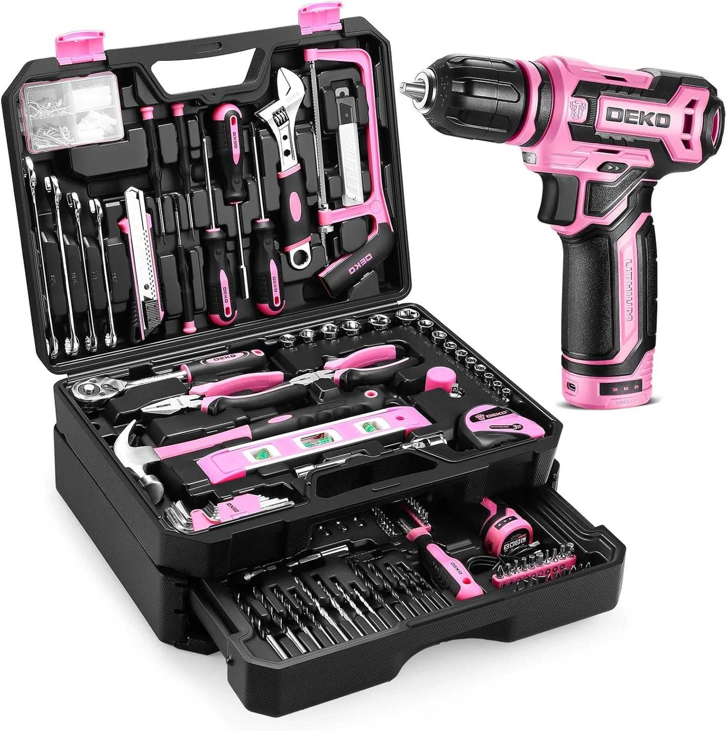 Home Mechanic Toolbox with Cordless Drill.