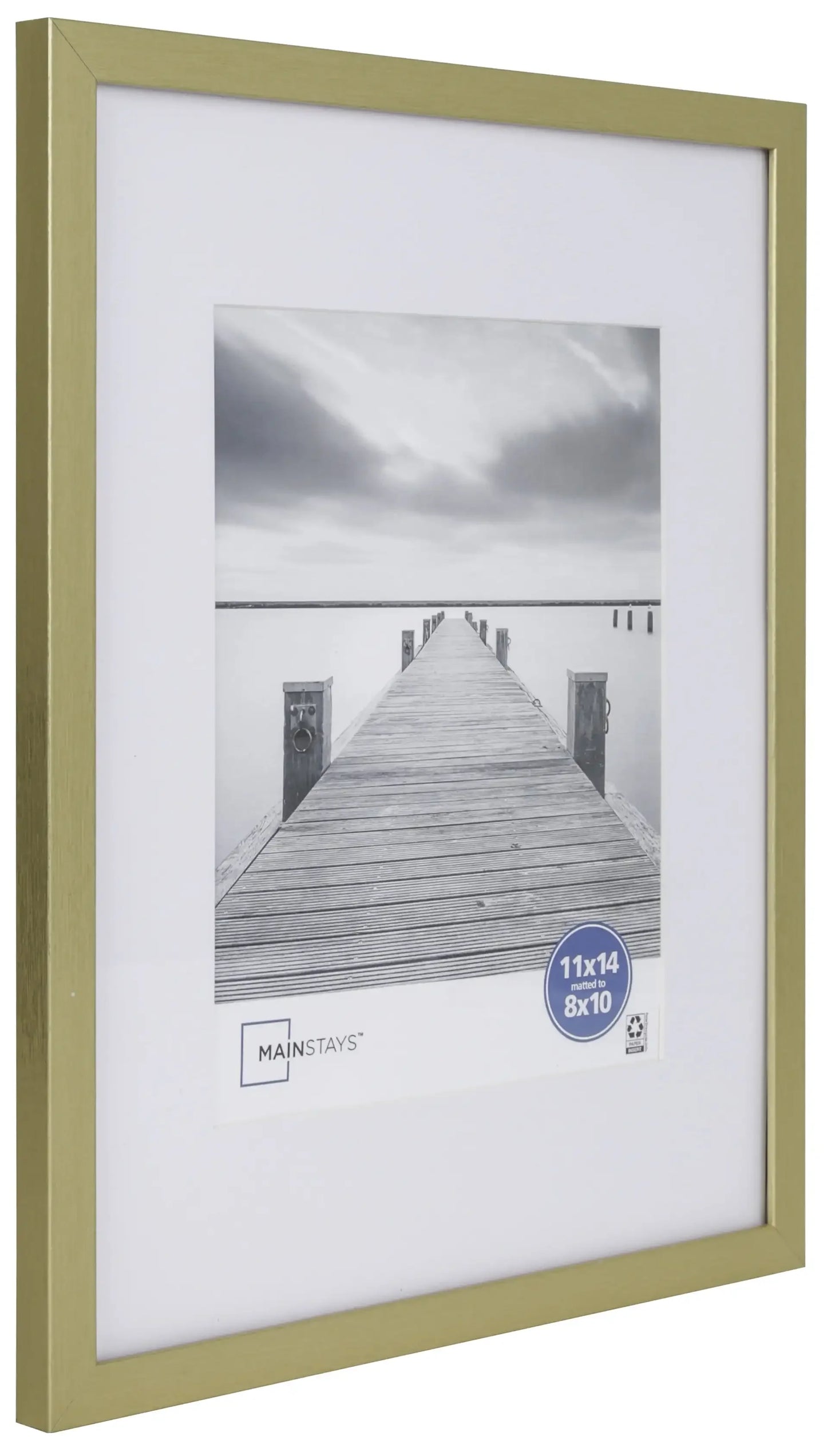 11x14 Matted to 8x10 Linear Gold Gallery Picture Frame