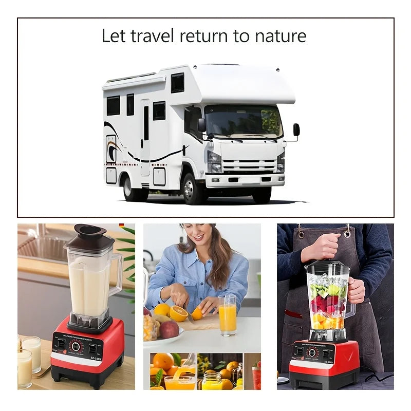 C010-Red RV Kitchen Blender with Wall Breaker, 110V-130V,