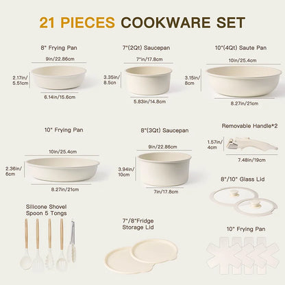 21 Piece Non-Stick Astercook Ceramic Cookware