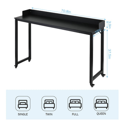 Over bed Table with Wheels, Queen/Full Size