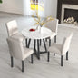 5-Piece Dining Set with Imitation Marble Tabletop
