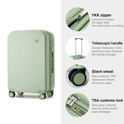 Mixi Puristic Design Travel Luggage Rolling Wheels.