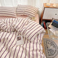 Pure Cotton Home Textile Blue Striped Bedding Set