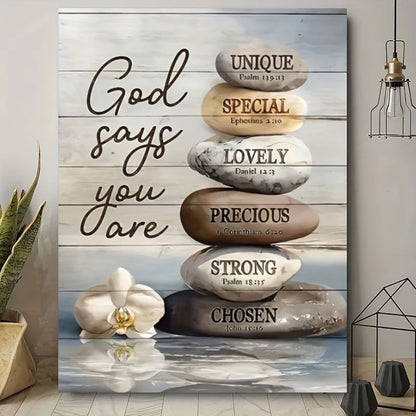 1pc Inspirational Bible Verse Canvas Wall Art