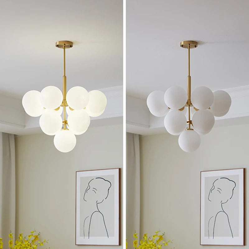 Nordic Minimalist Frosted Glass Ball Led Chandelier