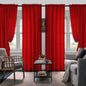 Set Of 4 Curtains, Solid Color Simple Rod Pocket