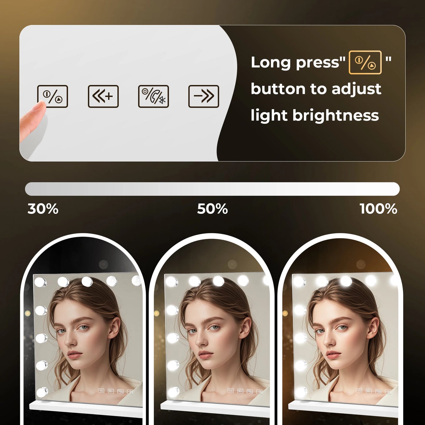 Vanity Mirror with Lights and Bluetooth Speakers
