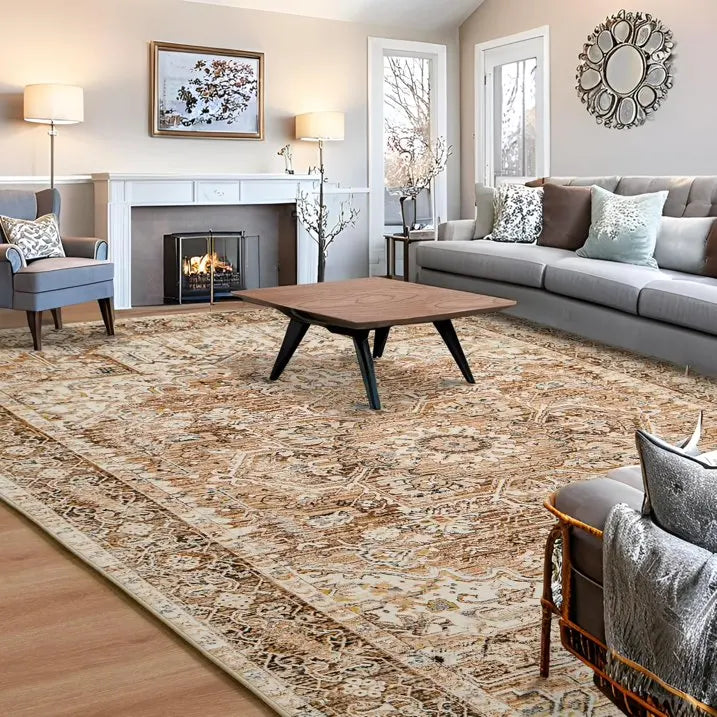 Faux Cashmere Vintage Printed Rug Area Rugs