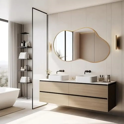 20"x36" Asymmetrical Wall Mirror Gold Frame .