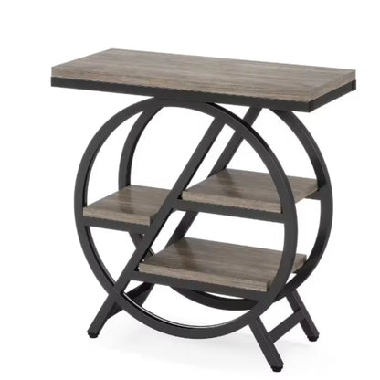 Rectangle MDF End Table with Storage, 3-Tier