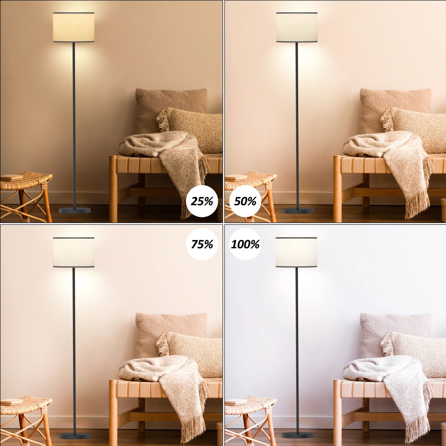 61.5'' Traditional Floor Lamp with Remote Control