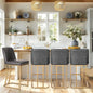 White and Gold Bar Stools - 24 inch Island Chairs