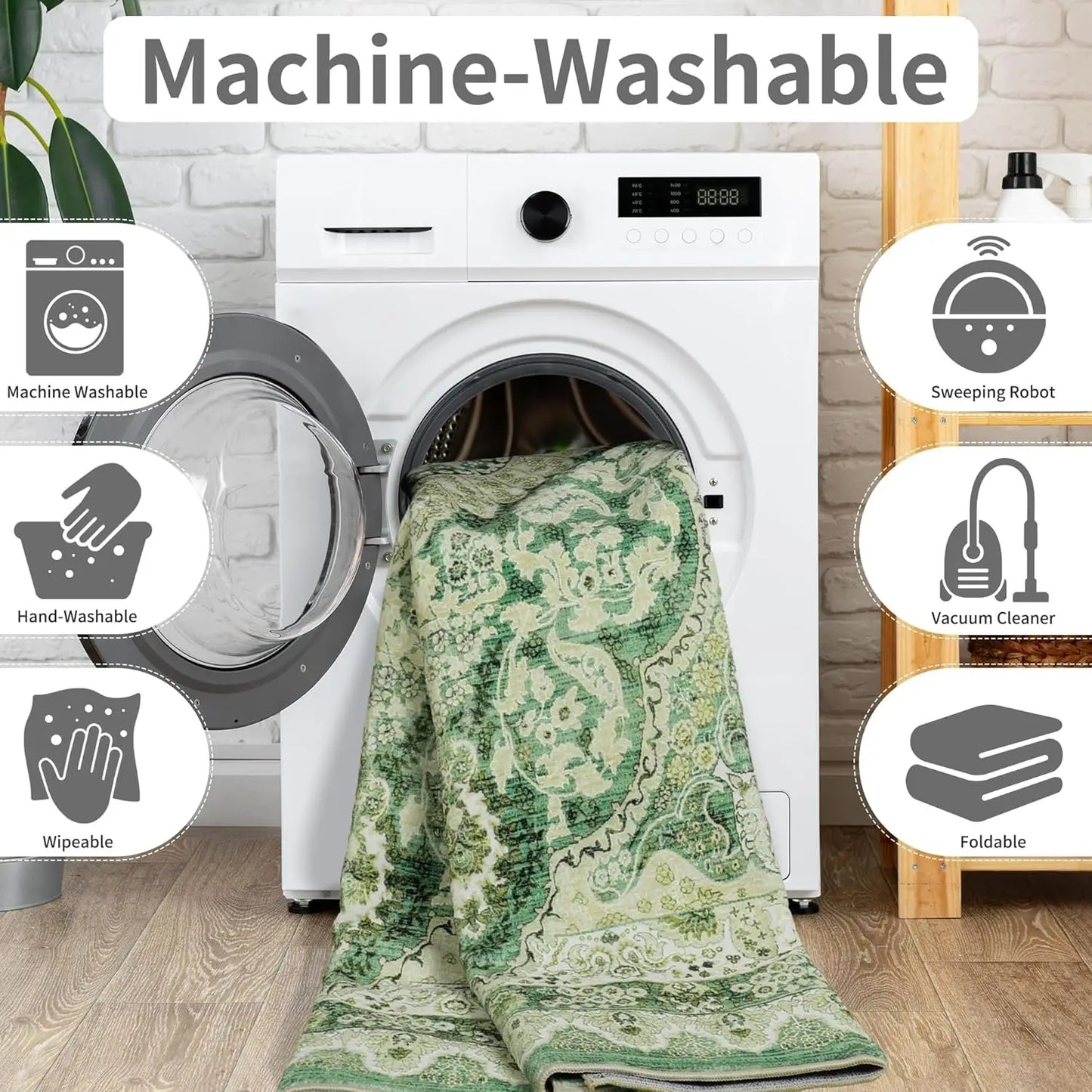 Area Rugs for Living Room, Machine Washable