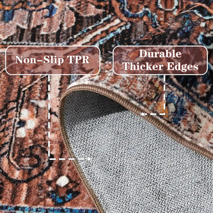 Faux Cashmere Vintage Printed Rug Area Rugs