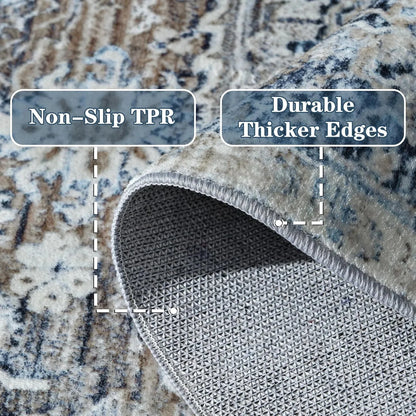 Faux Cashmere Vintage Printed Rug Area Rugs