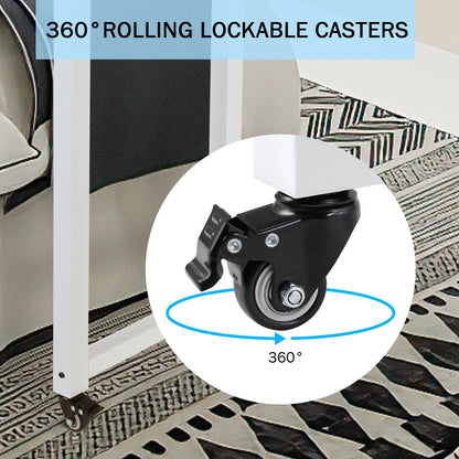 Over bed Table with Wheels, Queen/Full Size