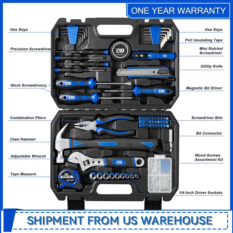 160-Piece Portable Home Tool Repair Kit.