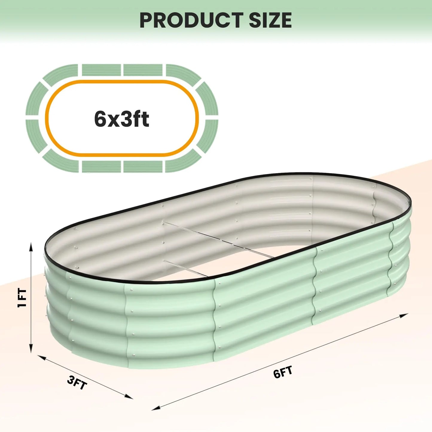 2-Pack Oval Galvanized Steel Raised Garden Bed
