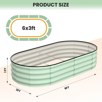 2-Pack Oval Galvanized Steel Raised Garden Bed