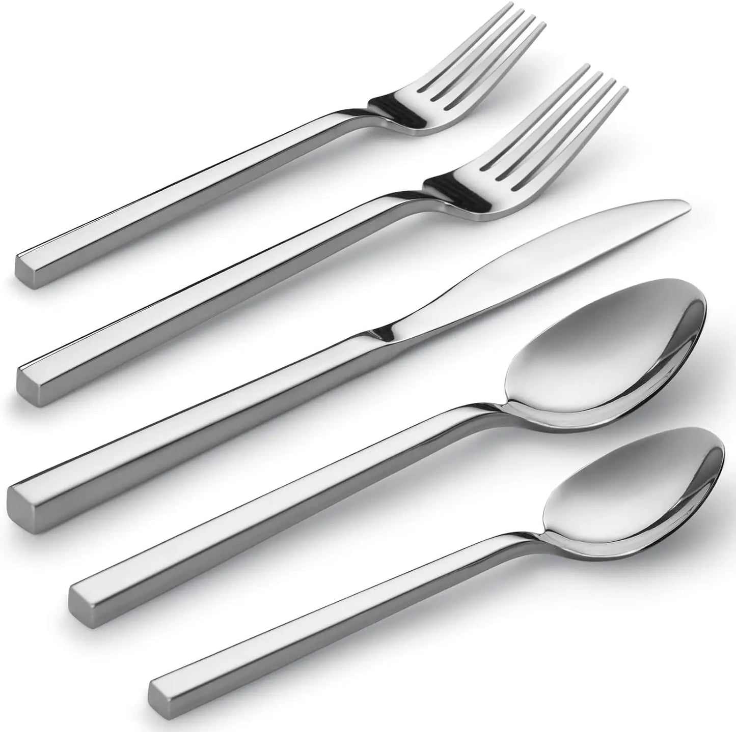 20pc Cube Black Forged Silverware Set.