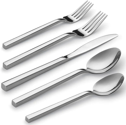 20pc Cube Black Forged Silverware Set.