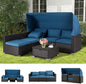 Outdoor Willow Segmented Sofa Set, Courtyard Furniture