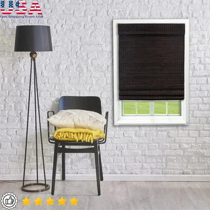 Cordless Bamboo Roman Shades Privacy Weave Durable