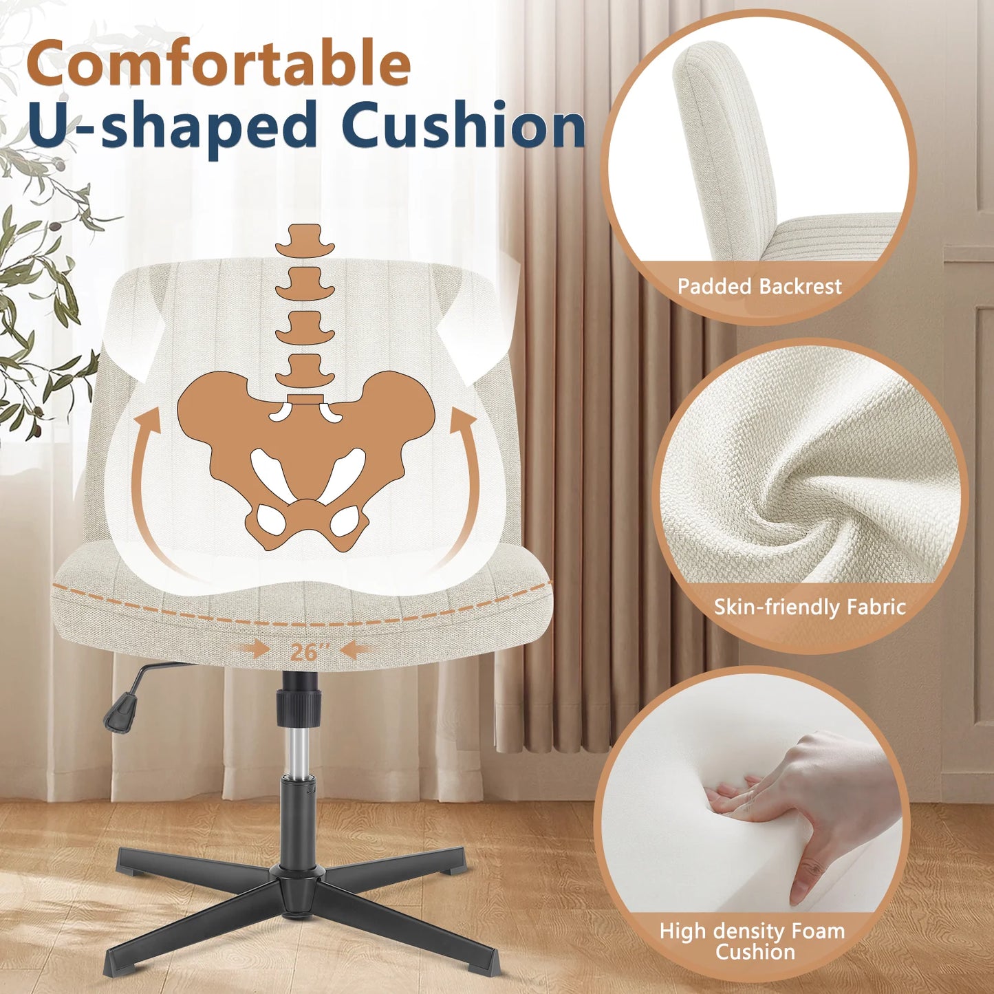 Cross Legged Office Living Room Rocking Gaming Chair