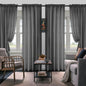 Set Of 4 Curtains, Solid Color Simple Rod Pocket