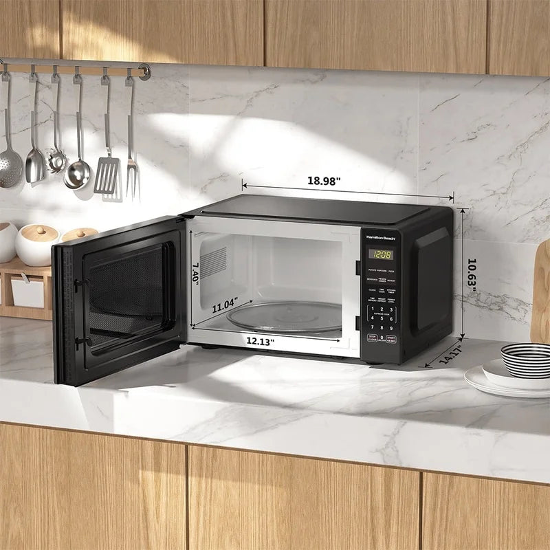 900W Stainless Steel Countertop Microwave Oven 0.9 Cu Ft