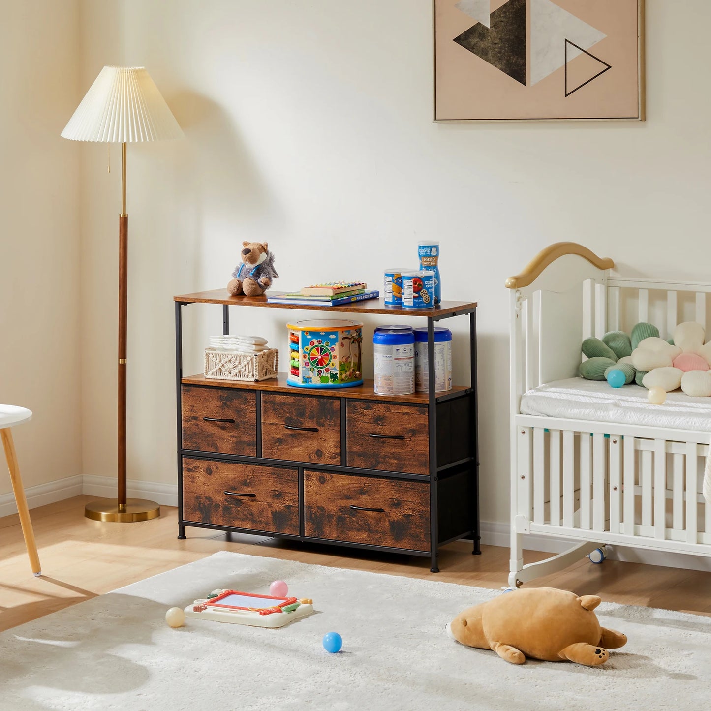 Fireplace TV Stand Dresser For Bedroom