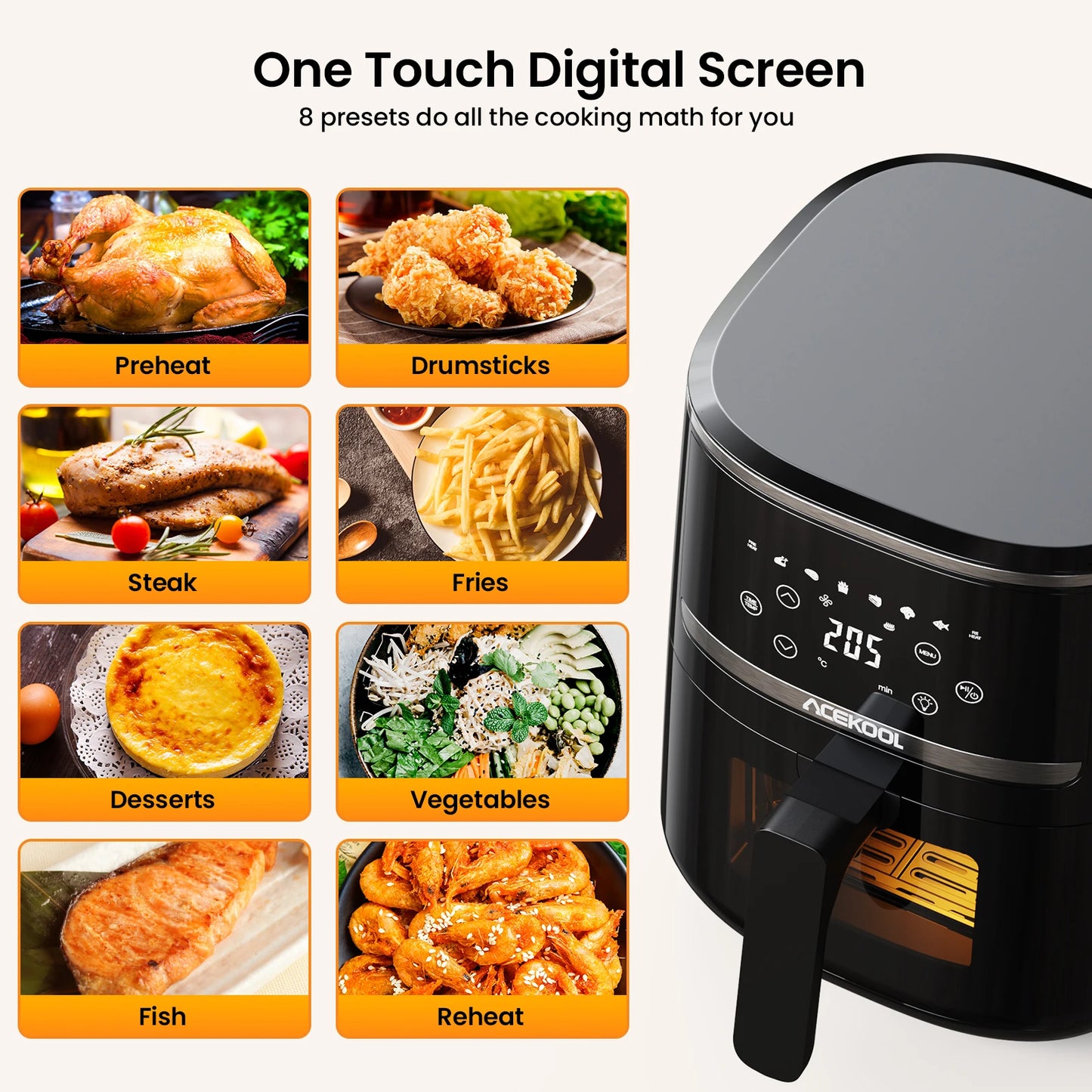 5 Quart Digital Display Air Fryer Oven.