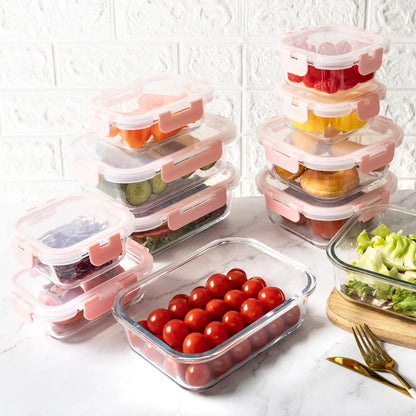 16-Piece Glass Food Storage Containers Set