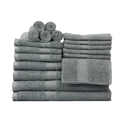 18-Piece 100% Cotton Towel Set, Soft and Super Absorbent