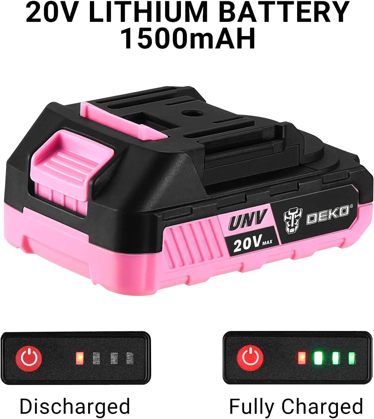 Power Drill Cordless: DEKO Pink Cordless Drill 20V