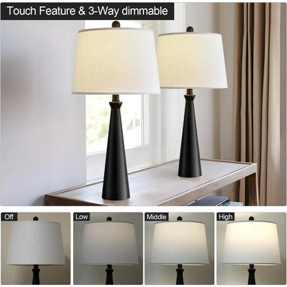25.75" 3-Way Dimmable Touch Control USB Table Lamp