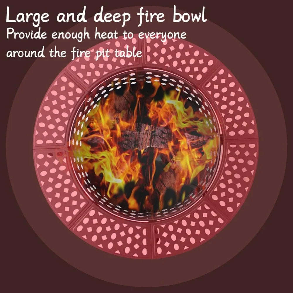 42 Inch Fire Pit Table, 2 Grills, Lid & Poker.