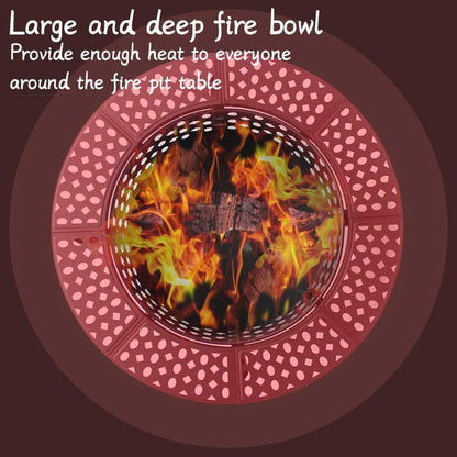 42 Inch Fire Pit Table, 2 Grills, Lid & Poker.