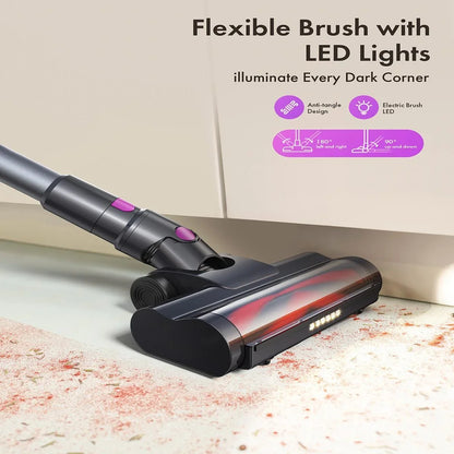 Cordless Vacuum Cleaner,23KPa 48mins Powerful Suction Vacuum