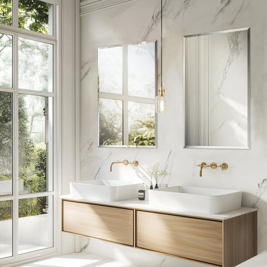 Frameless Bathroom Mirror for Over Sink,.