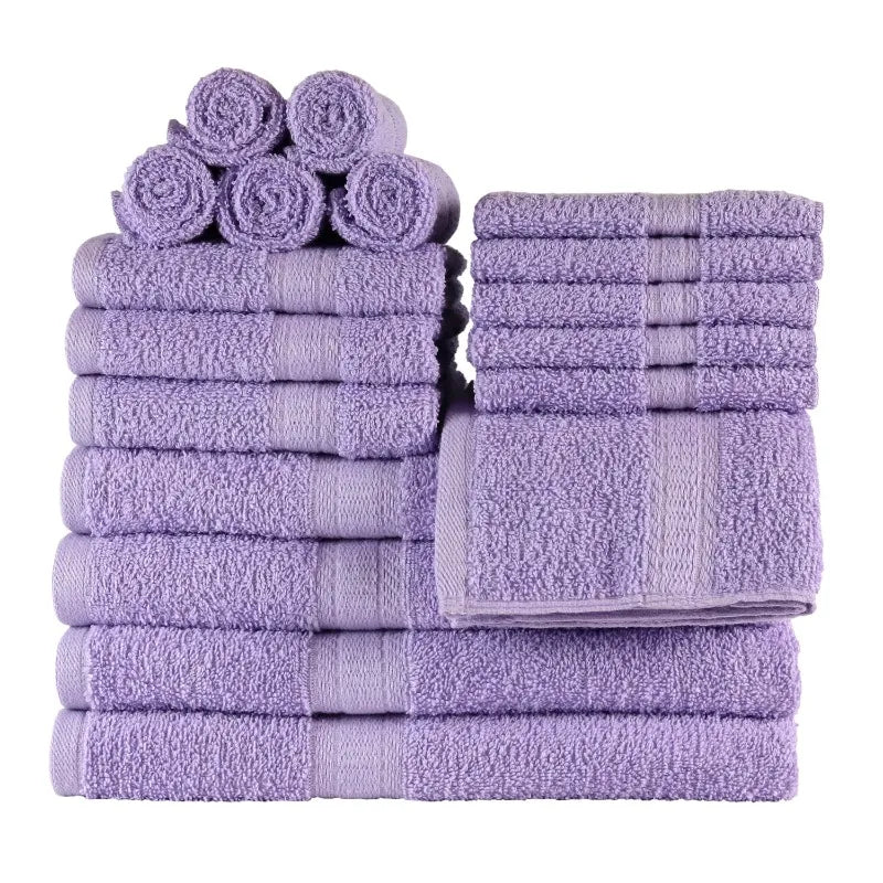 18-Piece 100% Cotton Towel Set, Soft and Super Absorbent