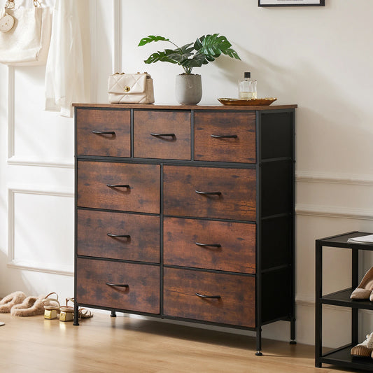 Dresser For Bedroom 9 Fabric Storage Drawer.