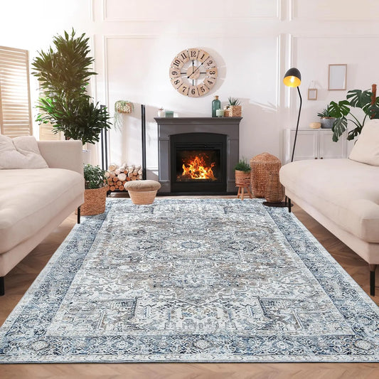 Faux Cashmere Vintage Printed Rug Area Rugs