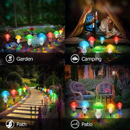 8pcs/set Outdoor Mushroom Solar Garden Lights