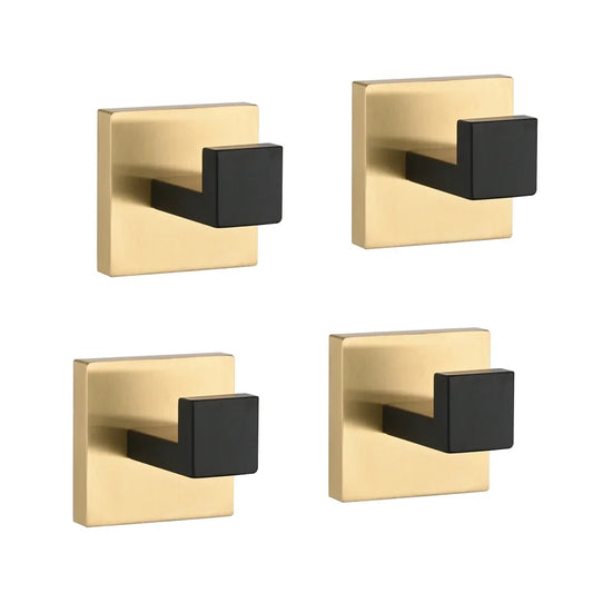 4 Pack Wall-Mounted Stainless Steel Bathroom Towel Hooks